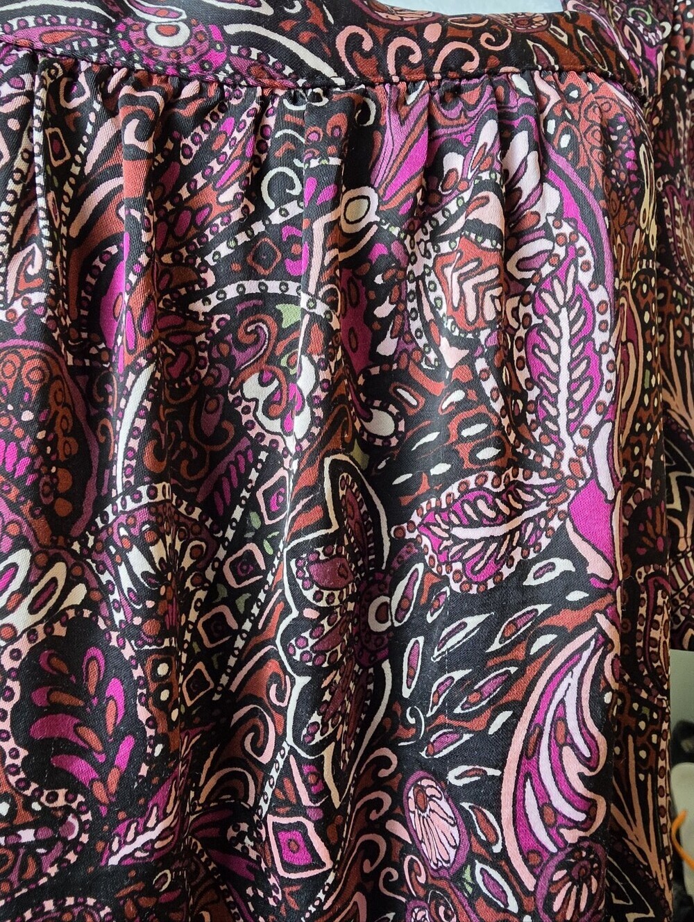 Maeve Anthropologie Lisabetta Tiered Maxi Dress Women's M Purple Paisley Satiny - Picture 8 of 15
